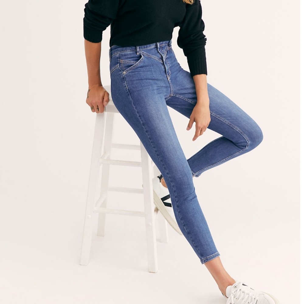 Free People Riley Seamed Skinny Jeans